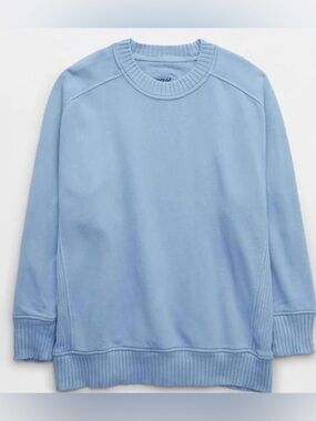 Aerie Down to Earth Baby Blue Oversized Crewneck Size Large